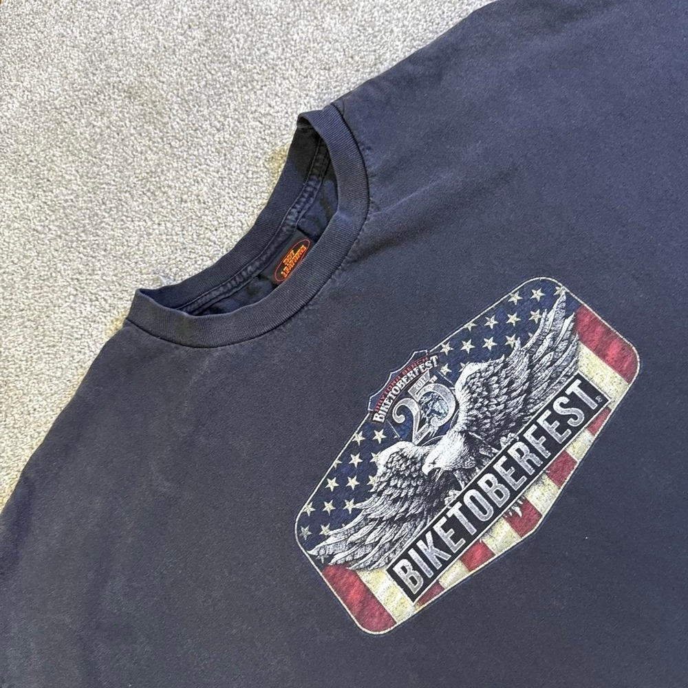 25th Biketoberfest Daytona Beach Fade T Shirt Black 3X Big & Tall